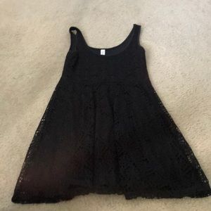 Black Dress with Netting Design